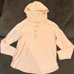Carhartt Light Peach hooded long sleeve tee shirt